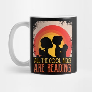 All The Cool Kids Are Reading Book Vintage Reto Sunset Mug